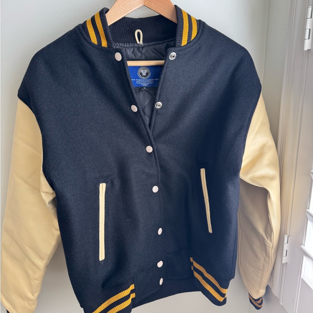 Black and Tan Varsity Letterman Jacket